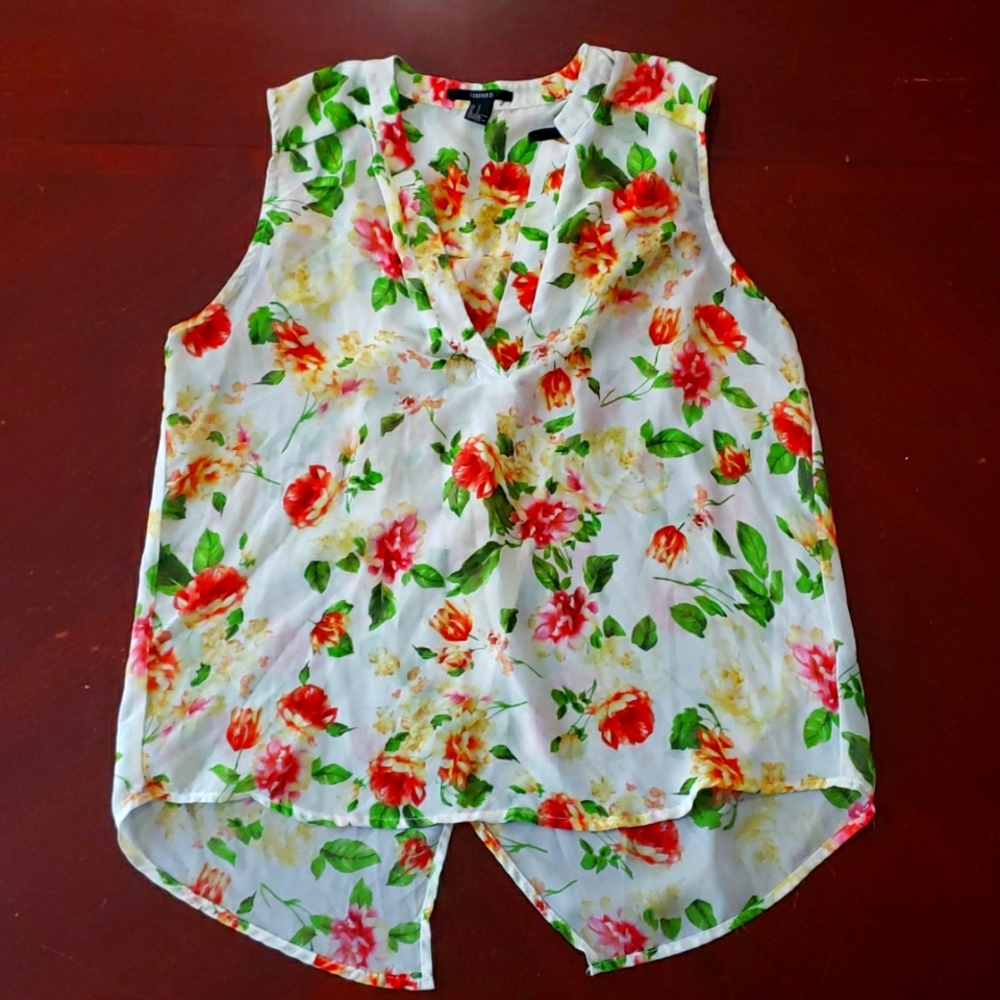 Forever 21 floral sheer tank